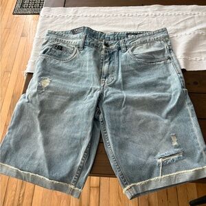 Empyre Light Blue Distressed Jean Shorts